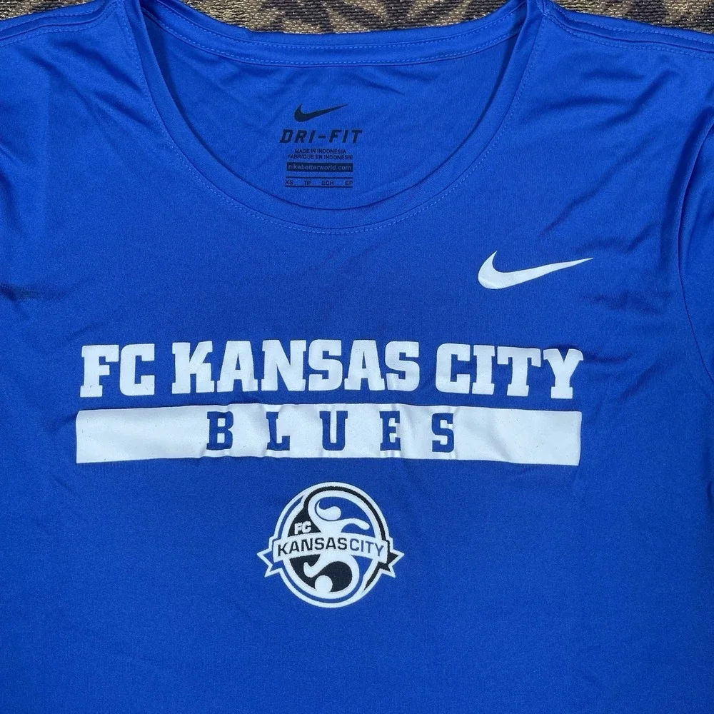 Nike Dri-FIT FC Kansas City Soccer women's Blue t-shirt Size XS New